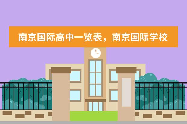 南京国际高中一览表，南京国际学校有哪些（附学费）