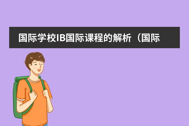 国际学校IB国际课程的解析（国际学校的IB课程的要求）