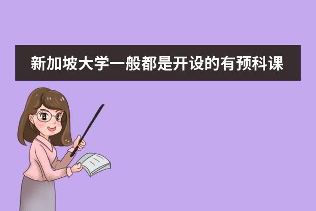 新加坡大学一般都是开设的有预科课程的,都有什么要求?