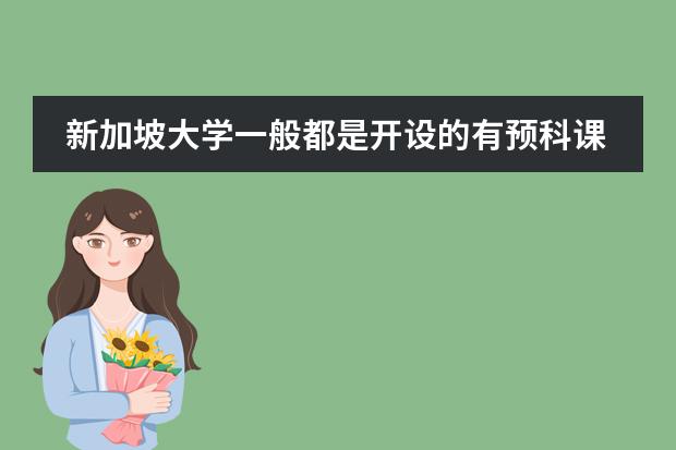 新加坡大学一般都是开设的有预科课程的,都有什么要求?