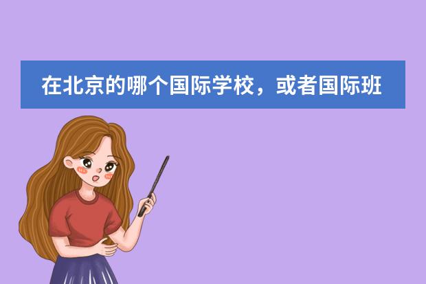 在北京的哪个国际学校,或者国际班比较好?