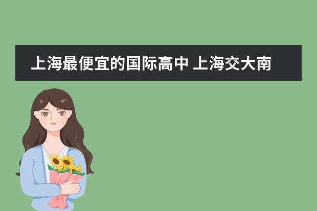上海最便宜的国际高中 上海交大南洋中学国际部收费标准？