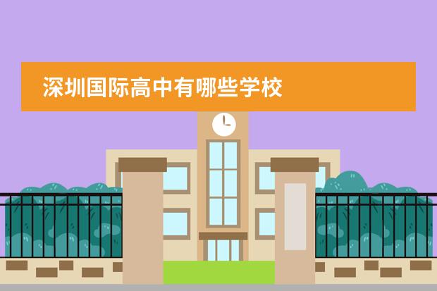 深圳国际高中有哪些学校