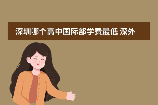 深圳哪个高中国际部学费最低 深外国际部学费