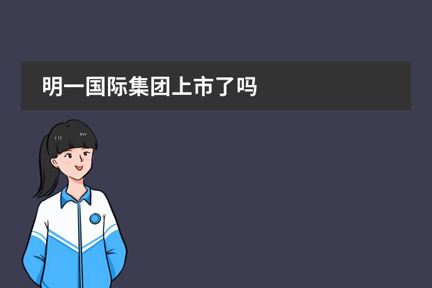 明一国际集团上市了吗