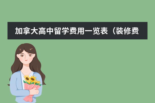 加拿大高中留学费用一览表（装修费用预算表报价清单）
