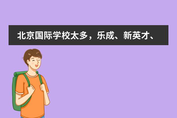 北京国际学校太多,乐成、新英才、王府、爱迪等应该如何选择?有什么要注意的?
