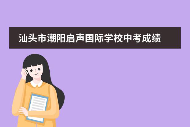 汕头市潮阳启声国际学校中考成绩 汕头高中排名