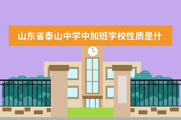 山东省泰山中学中加班学校性质是什么（留学国家介绍）