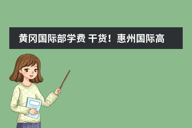 黄冈国际部学费 干货!惠州国际高中2024价格大全来了