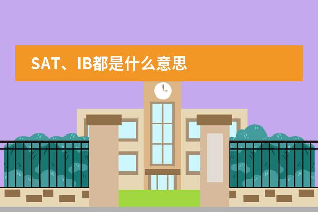 SAT、IB都是什么意思